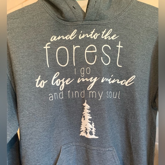 Gildan | “and into the forest..” Grey Hoodie - Picture 2 of 7